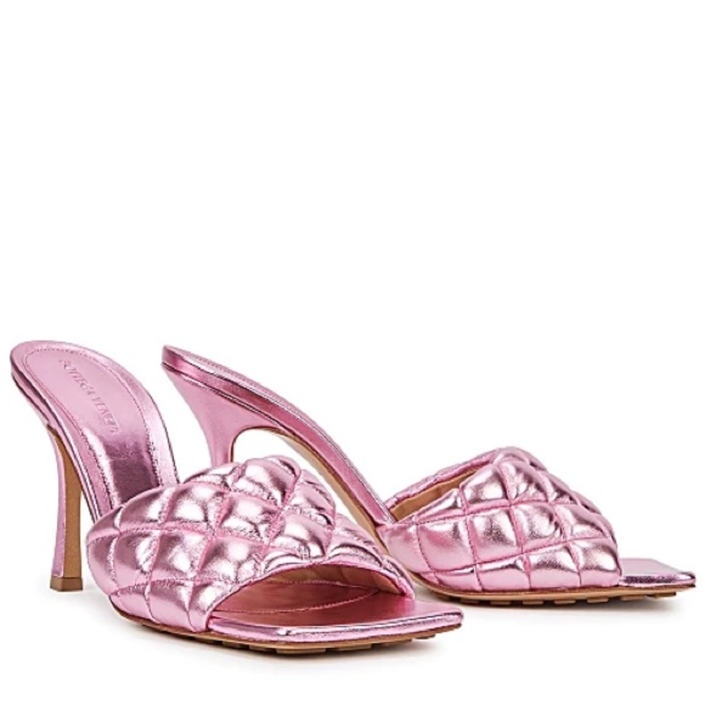 Bottega Veneta Padded Quilted Sandals Azalea 36